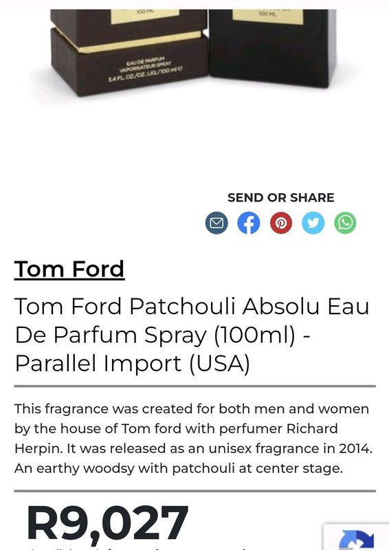 Tom Ford Patchouli Absolu Eau De Parfum 100ml