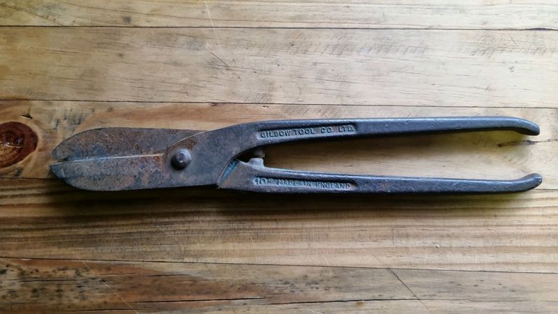 10&#34; Gilbow straight tin snips made in England.