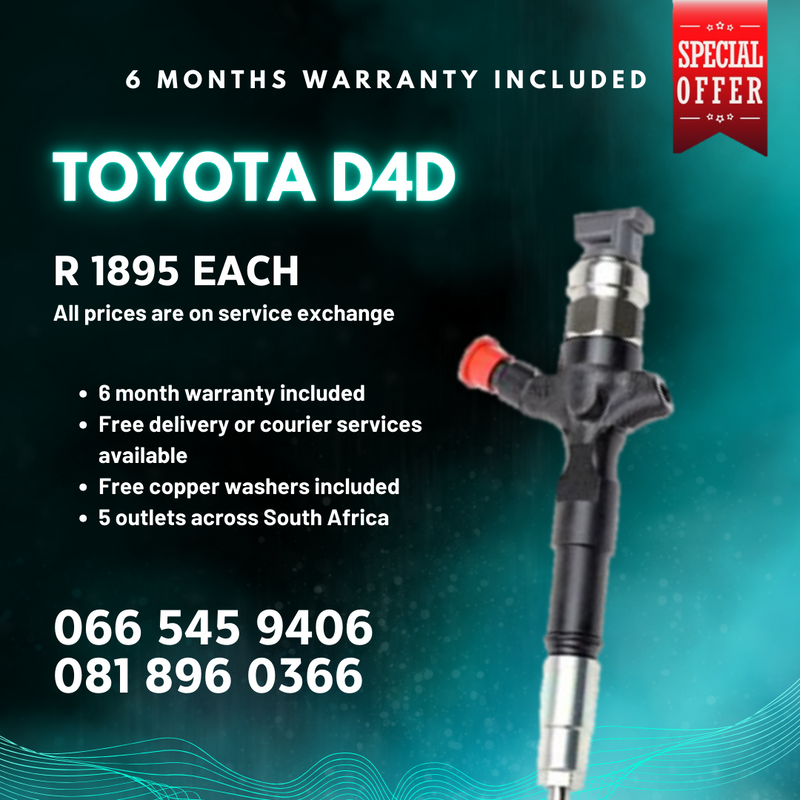 TOYOTA D4D DIESEL INJECTORS FOR SALE ON EXCHANGE WITH WARRANTY