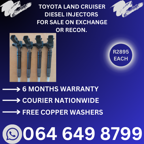 Toyota Land cruiser diesel injectors for sale on exchange 6 months warranty - washers included