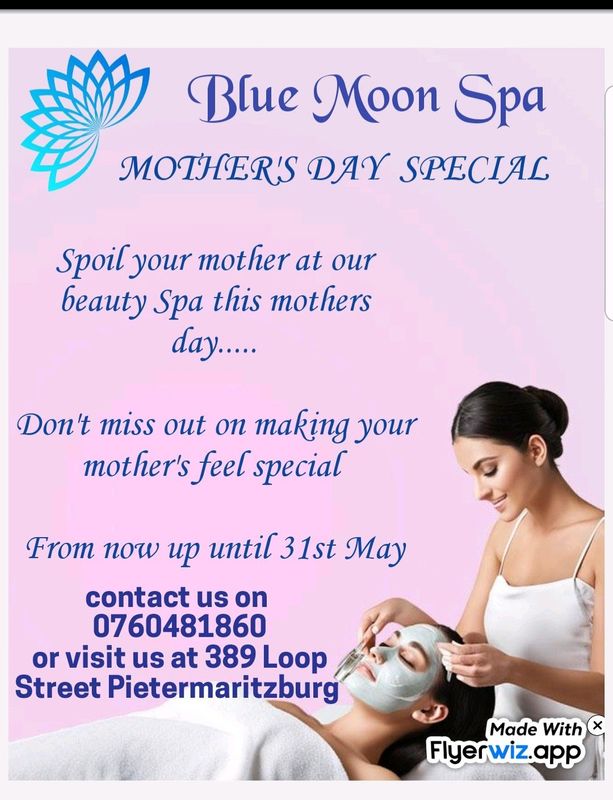 Blue Moon spa Mother&#39;s day special prices