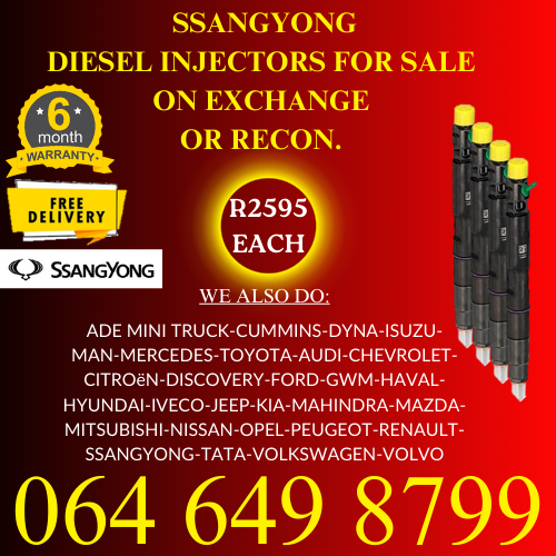 SsangYong diesel injectors for sale on exchange 6 months warranty