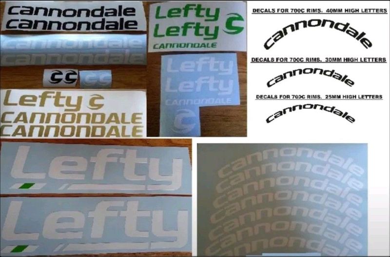 Cannondale 700C rim / frame decals stickers graphics kits