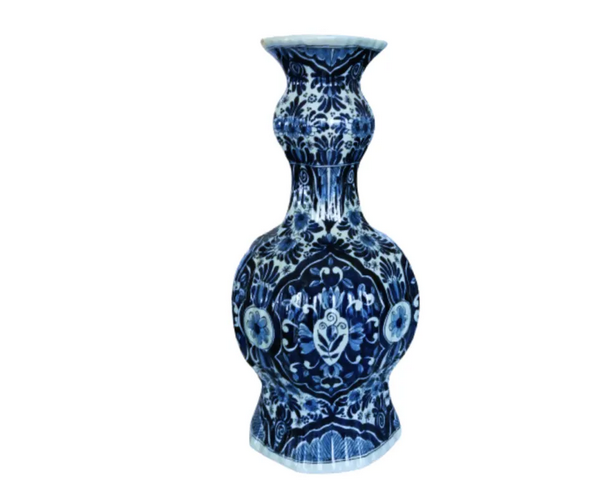 Antique Delft Blue Knobbelvass De Klaauw c.1700 Delft Blue Pottery Vase