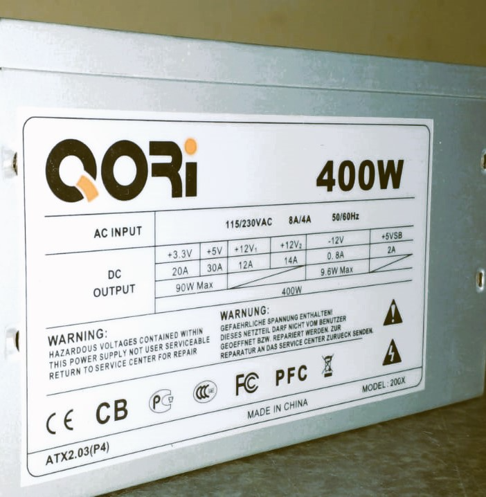 Cori 400 watt ATX 2.03 PSU