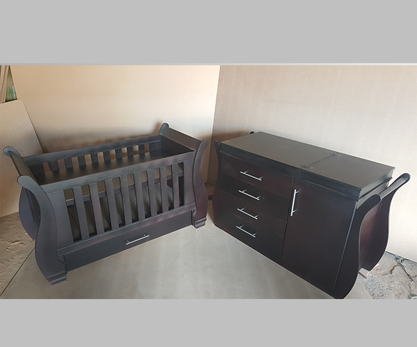 Nursery baby cot and compactum