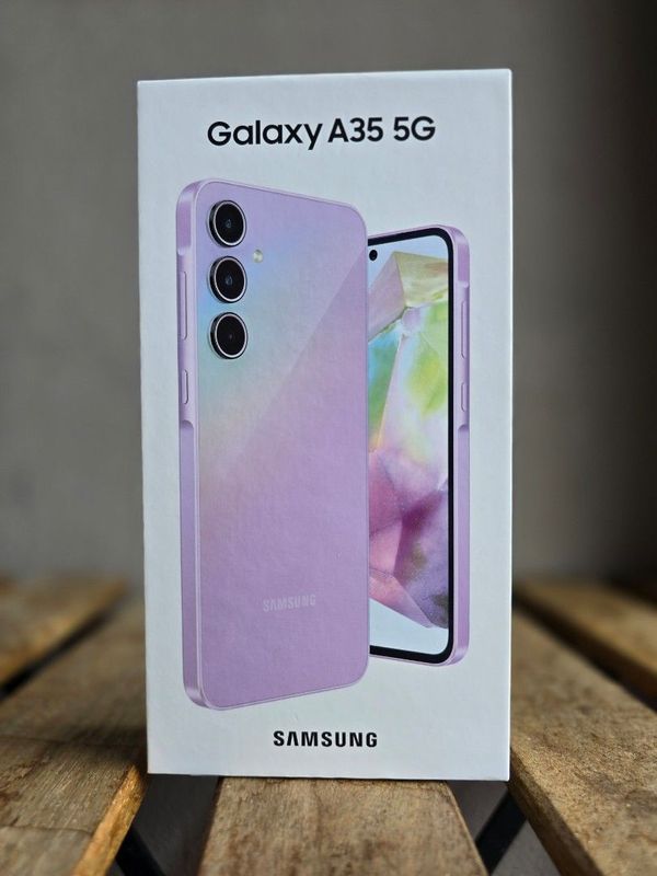 Samsung Galaxy A35 128GB 5G Dual Sim Awesome Lilac Brand New Factory Sealed In Box Never Been Used.