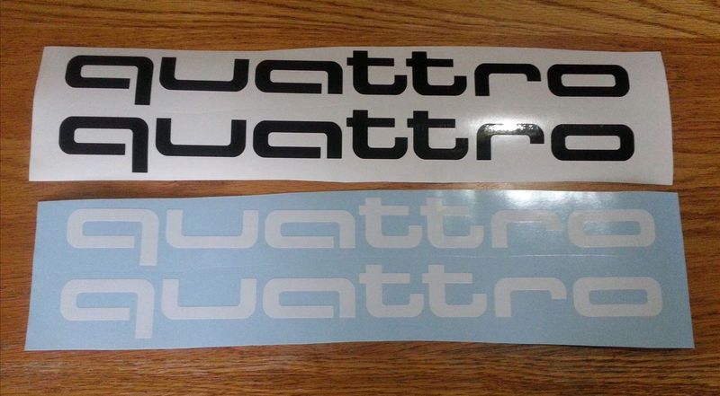 Pair off top quality Audi quattro side skirt graphics decals