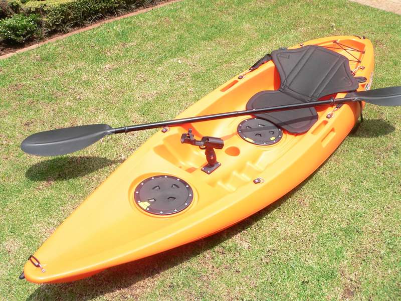 Pioneer Kayak AA2 single incl. seat, paddle, leash and rod holder, Orange colour, NEW!