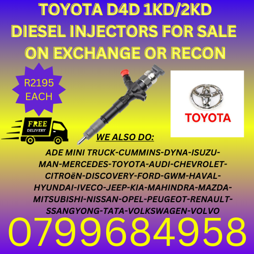 TOYOTA D4D 1KD/2KD DIESEL INJECTORS/ WE RECON AND SELL ON EXCHANGE