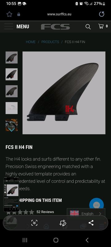 H4 Fins For Sale( FCS 2)
