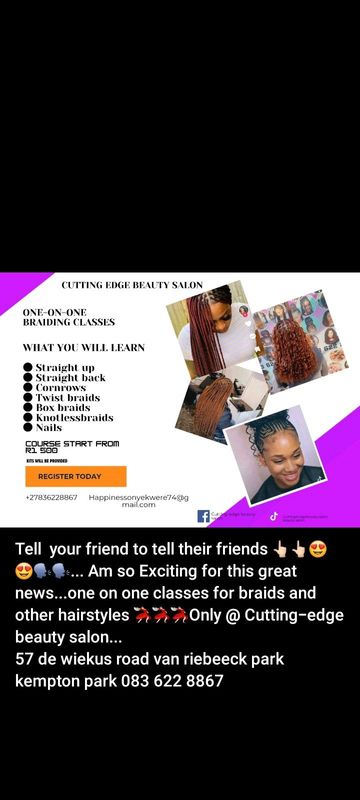 One on one classes for braids and other hairstyles