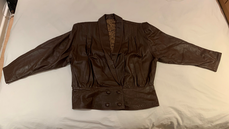 brown leather jacket - ladies