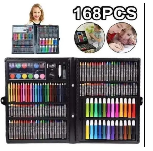 Brand New! 168 Pcs- Kids Mega Art Coloring Set- Drawing and Painting Art Set
