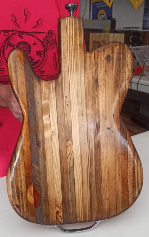 Handmade guitar chopping board