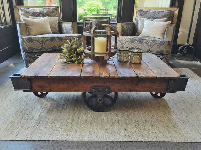 Antique Industrial Railroad Coffee Table