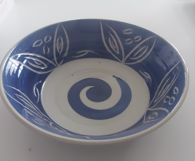 Dish blue and white