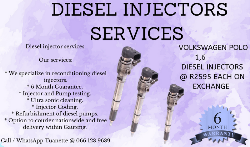 VOLKSWAGEN POLO 1,6 DIESEL INJECTORS FOR SALE ON EXCHANGE OR TO RECON YOUR OWN