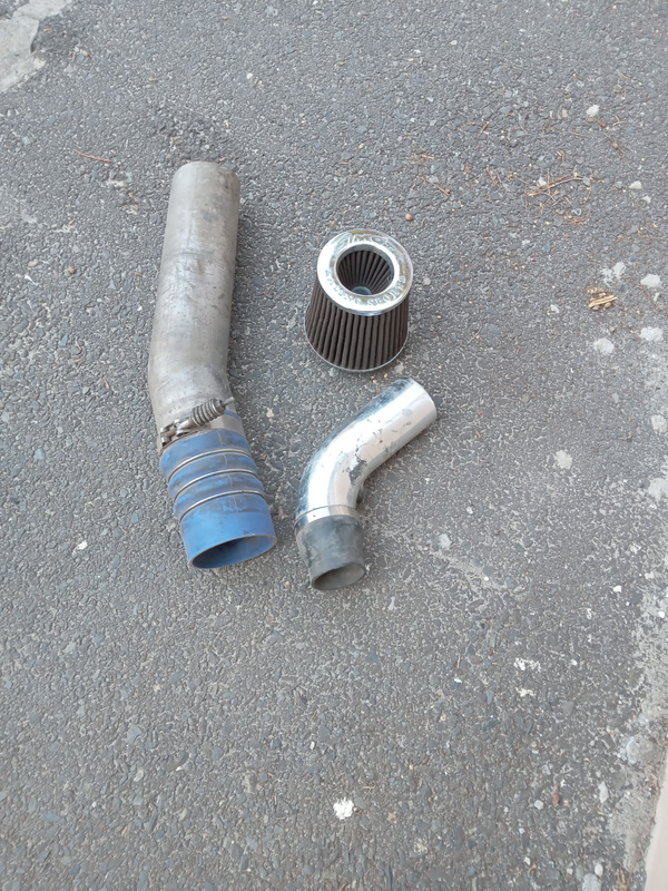 Simota intake filter with pipe and 100mm diameter stainless steel intake pipe with blue silicon pipe