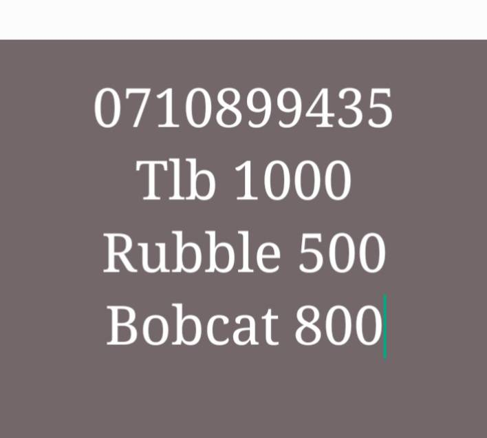 R1000,TLB HIRE,BOBCATS