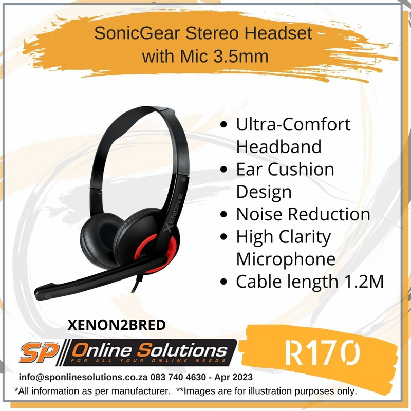 SonicGear Xenon 2 Wired Headset with Microphone