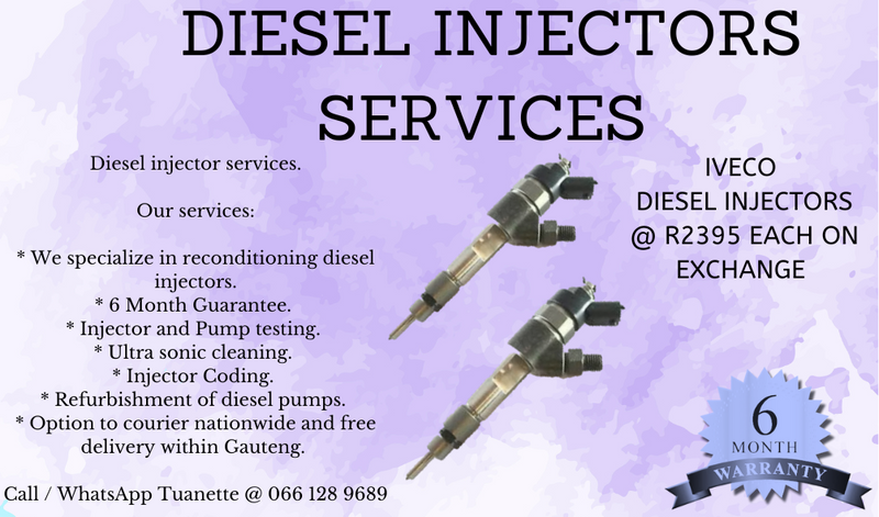 IVECO DIESEL INJECTORS FOR SALE ON EXCHANGE OR TO RECON YOUR OWN