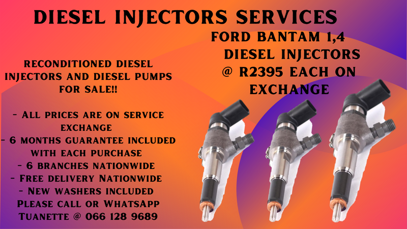 FORD BANTAM 1,4 DIESEL INJECTORS FOR SALE ON EXCHANGE  OR TO RECON YOUR OWN
