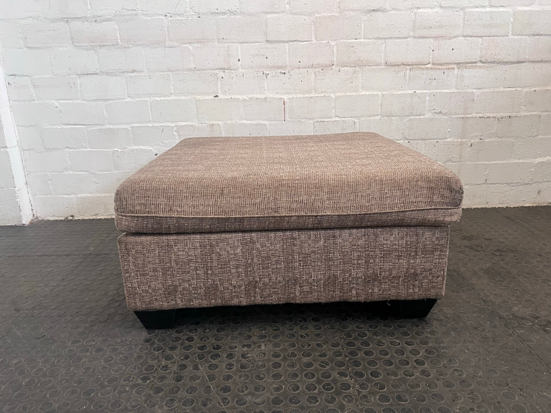 Brown Fabric Ottoman,