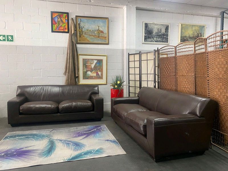 Coricraft Kariba Genuine Leather 2pc Lounge Suite, NEW CONDITION, PURE LEATHER, 060 942 5350