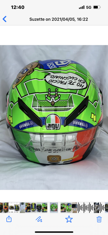 3 x Double signed Rossi GP Pista Carbon Helmets