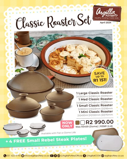 Argilla Classic Roaster Set - Just Prep and Pop in Oven