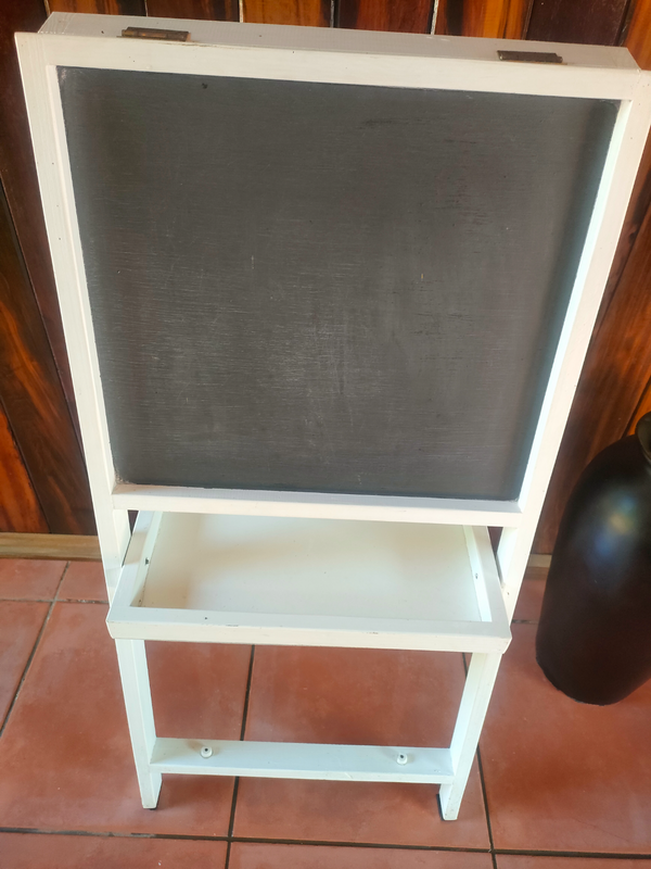 Wooden kids easel and chalkboard