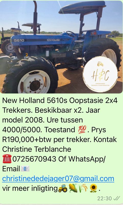 New Holland 5610s Oopstasie 2x4 Trekker.