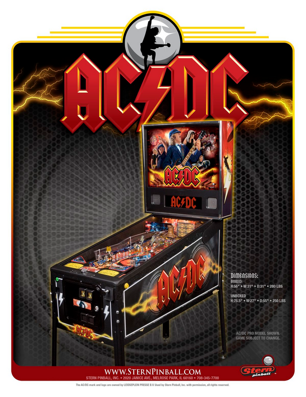 Stern ACDC Pinball Machine (Available To Order)