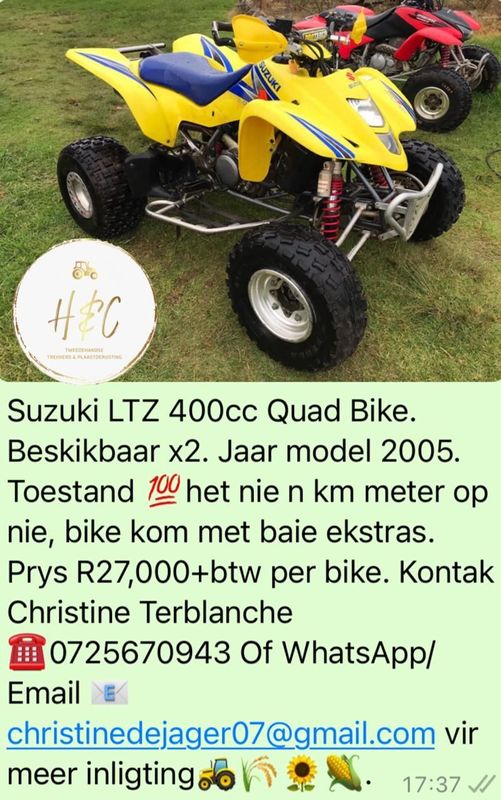 Suzuki LTZ 400cc Quad Bike.