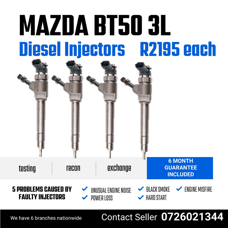 Mazda BT50 3L diesel injectors for sale