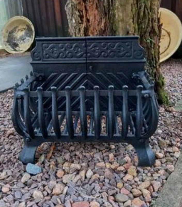 Vintage cast iron fireplace grate