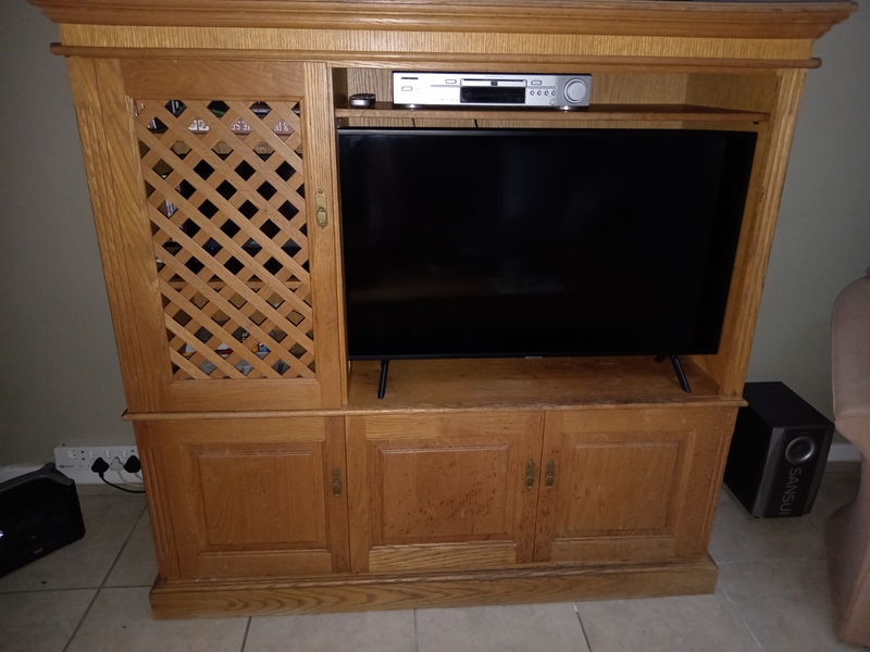 TV Cabinet Oak Finish