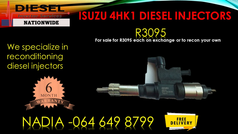 Isuzu 4HK1 Diesel injectors for sale, we sell on exchange or recon