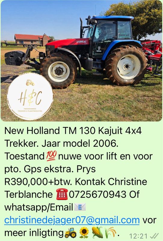 New Holland TM130 Kajuit 4x4 Trekker.