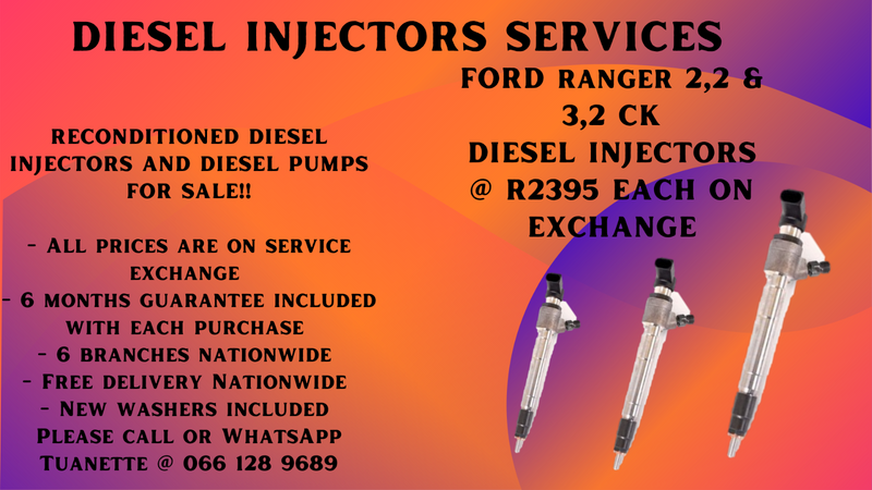 FORD RANGER 2,2 &amp; 3,2 CK DIESEL INJECTORS FOR SALE ON EXCHANGE OR TO RECON YOUR OWN