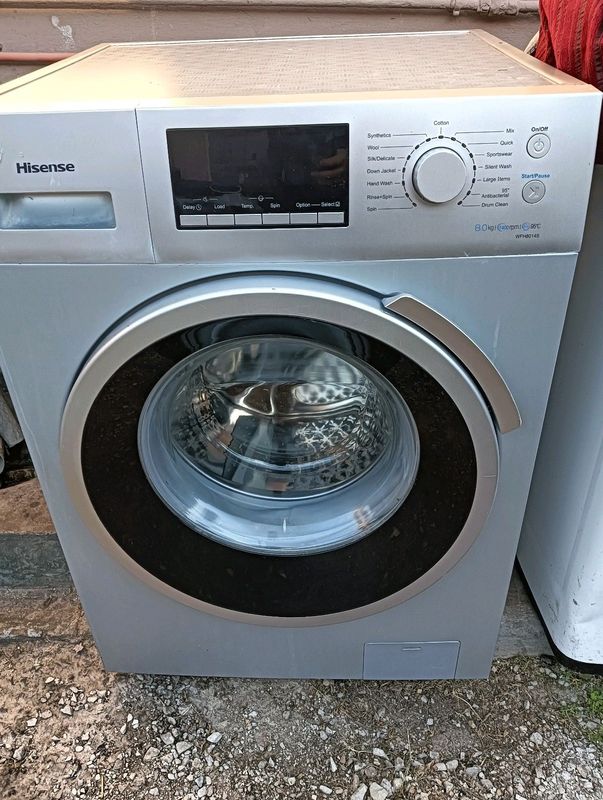 8kg Silver front loader washing machine