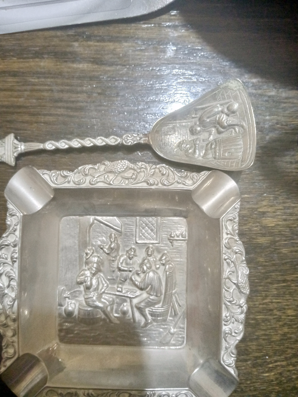 Antique Silver plate Ashtray