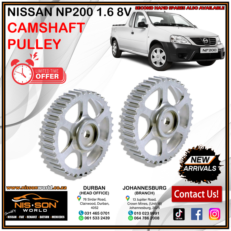 NISSAN NP200 1.6 8V CAMSHAFT PULLEY