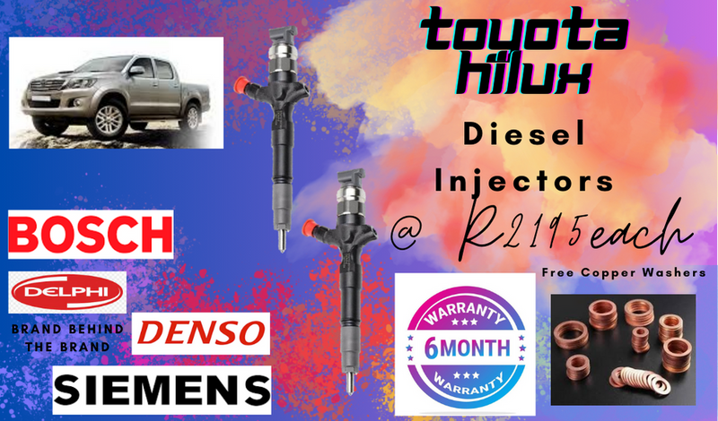 TOYOTA HILUX DIESEL INJECTORS/ FREE COPPER WASHERS