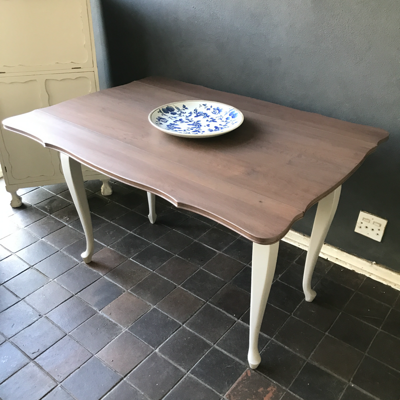 Drop-leaf solid imbuia dining room table