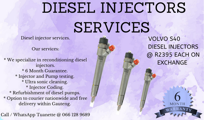 VOLVO S40 DIESEL INJECTORS FOR SALE ON EXCHANGE OR TO RECON YOUR OWN