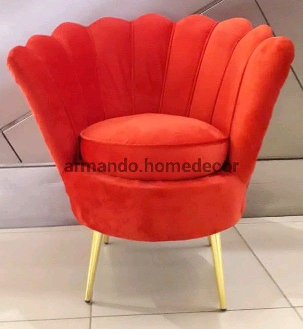 Red velvet occasional chair