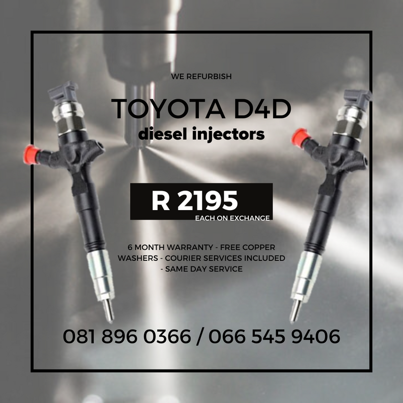 TOYOTA D4D DIESEL INJECTORS FOR SALE WITH WARRANTY