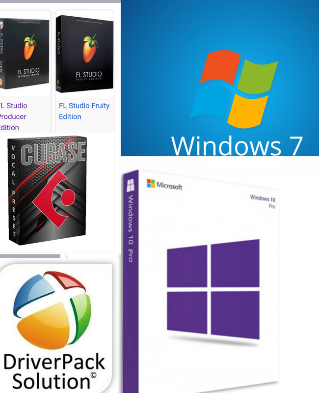 Fl studio ,Cubase 5 ,Windows 7 ,Windows 10 ,Driver Pack